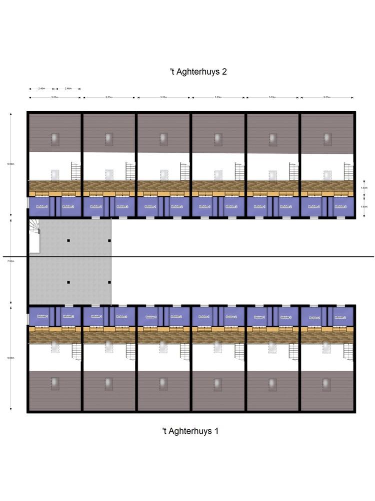 't Aghterhuys 1e verdieping 2d ingericht 't Aghterhuys 1 - 2